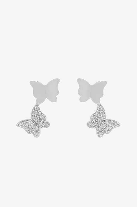 Vega short ear Silver clear w grupie Kolczyki / Srebrne kolczyki w SCANDINAVIAN JEWELRY DESIGN (1313-6600-012)