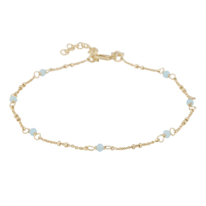 Harper chain anklet Gold light blue w grupie Dodatki / Anklet w SCANDINAVIAN JEWELRY DESIGN (1314-9200-378)