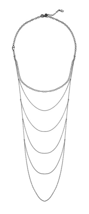 CU draped Naszyjniki black 90 cm w grupie Naszyjniki / Srebrne naszyjniki w SCANDINAVIAN JEWELRY DESIGN (1421240009)