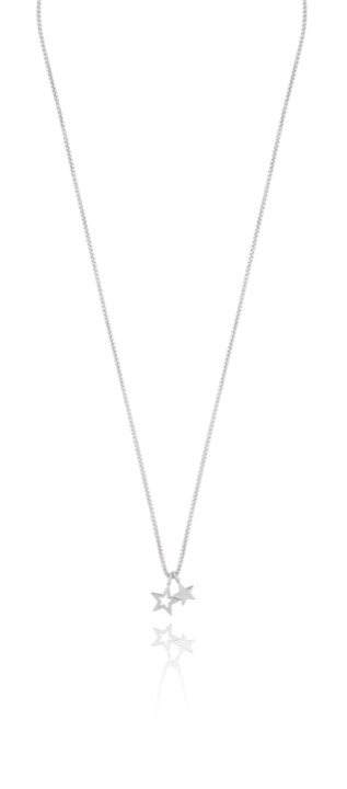 Double star pendant Naszyjniki Srebro 42-47 cm w grupie Naszyjniki / Srebrne naszyjniki w SCANDINAVIAN JEWELRY DESIGN (1712111001)