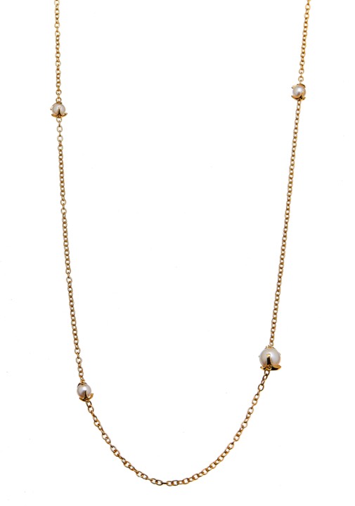 Pearl long chain Naszyjniki Złoto 90+5 cm w grupie Naszyjniki / Złote naszyjniki w SCANDINAVIAN JEWELRY DESIGN (1814222001)