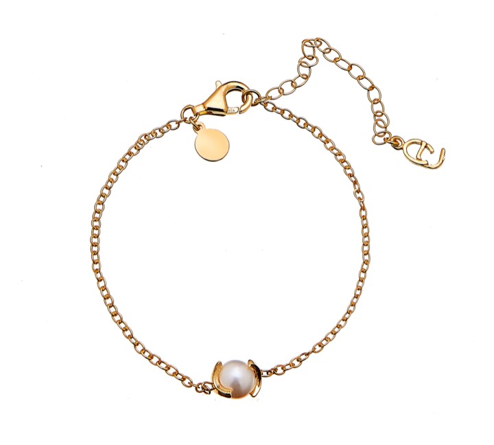 Pearl chain braclet Złoto w grupie Bransoletki / Złote bransoletki w SCANDINAVIAN JEWELRY DESIGN (1814322001)