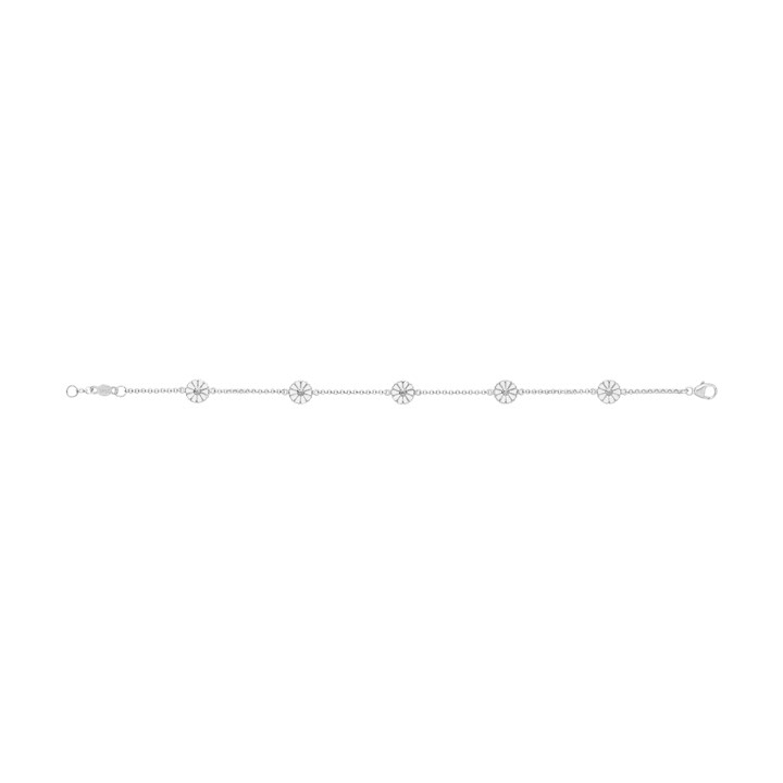 DAISY Bransoletki Srebro RH WHITE ENAMEL 5X7 MM DAISY 18.5 cm w grupie Bransoletki / Srebrne bransoletki w SCANDINAVIAN JEWELRY DESIGN (20000725)