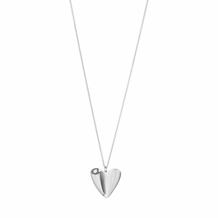 FOLDED HEART PENDANT Srebro w grupie Kolczyki / Srebrne kolczyki w SCANDINAVIAN JEWELRY DESIGN (20001526)