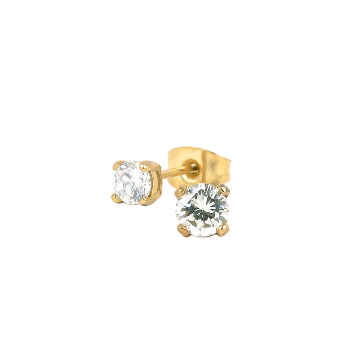 IDA 4 mm Kolczyki Złoto/Kryształ w grupie Kolczyki / Złote kolczyki w SCANDINAVIAN JEWELRY DESIGN (351475)
