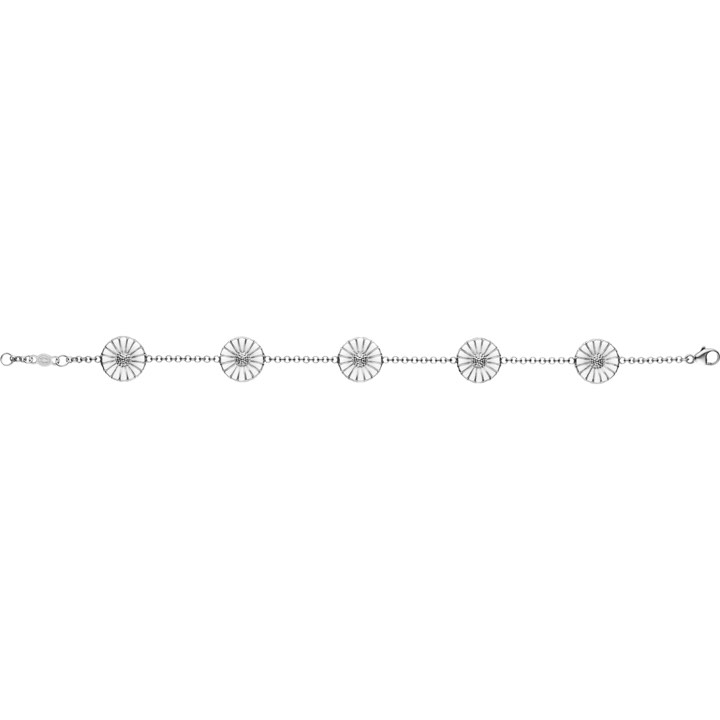 DAISY Bransoletki Srebro RH WHITE ENAMEL 5X11 MM DAISY 18.5 cm w grupie Bransoletki / Srebrne bransoletki w SCANDINAVIAN JEWELRY DESIGN (3530911)