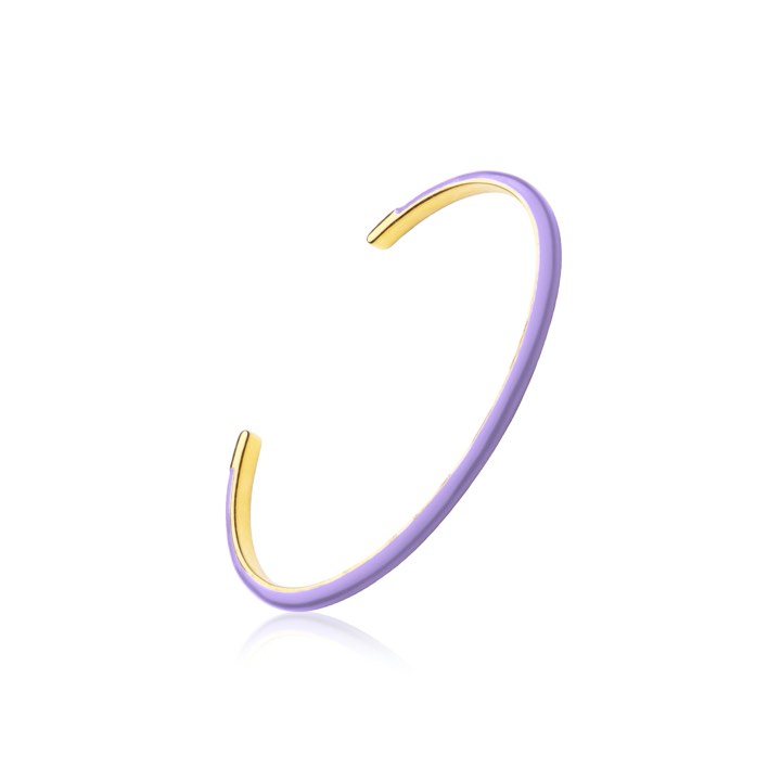Enamel cuff purple (Złoto) w grupie Bransoletki / Okrągłe bransoletki w SCANDINAVIAN JEWELRY DESIGN (B2205GEPU-OS)