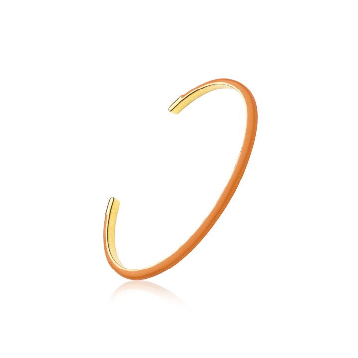 Enamel cuff orange (Złoto) w grupie Bransoletki / Okrągłe bransoletki w SCANDINAVIAN JEWELRY DESIGN (B2205GPEO-OS)