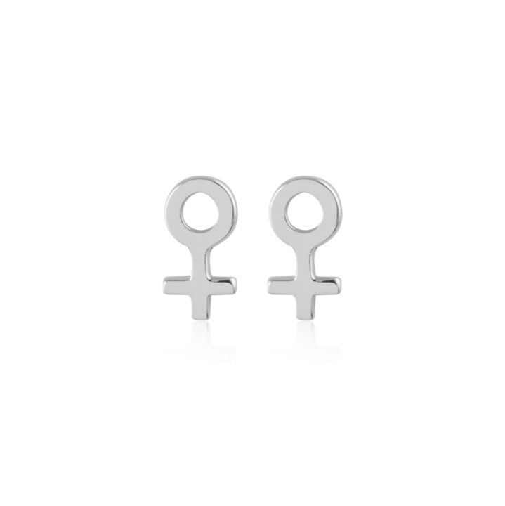 Woman Symbol Studs Kolczyk (Srebro) w grupie Kolczyki / Srebrne kolczyki w SCANDINAVIAN JEWELRY DESIGN (E2084RHS0-OS)