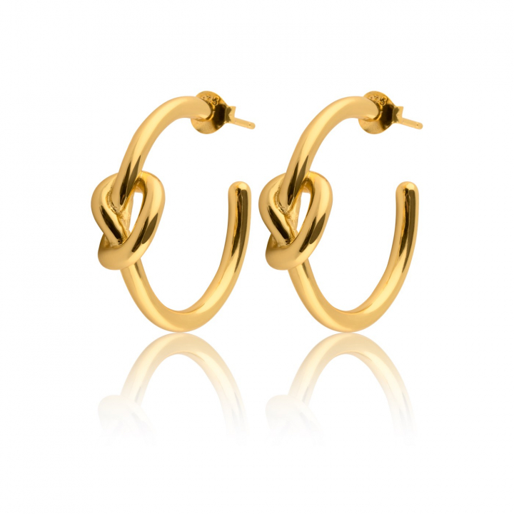 Knot Mini Hoops Kolczyk (Złoto) w grupie Kolczyki / Złote kolczyki w SCANDINAVIAN JEWELRY DESIGN (E2104GPS0-OS)