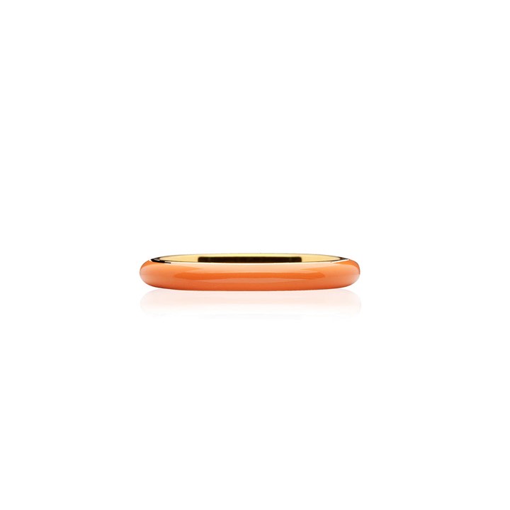Enamel thin Pierścionek orange (Złoto) w grupie Pierścionki / Złote pierścionki w SCANDINAVIAN JEWELRY DESIGN (R2140GPEO)