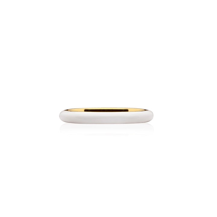 Enamel thin Pierścionek white (Złoto) w grupie Pierścionki / Złote pierścionki w SCANDINAVIAN JEWELRY DESIGN (R2140GPEW)