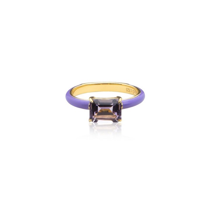 Iris enamel Pierścionek purple (Złoto) w grupie Pierścionki / Złote pierścionki w SCANDINAVIAN JEWELRY DESIGN (R2141GEAB)