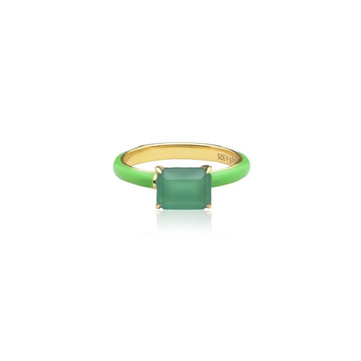 Iris enamel Pierścionek green (Złoto) w grupie Pierścionki / Złote pierścionki w SCANDINAVIAN JEWELRY DESIGN (R2141GEGO)
