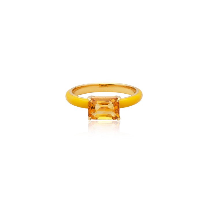 Iris enamel Pierścionek yellow (Złoto) w grupie Pierścionki / Złote pierścionki w SCANDINAVIAN JEWELRY DESIGN (R2141GEYT)