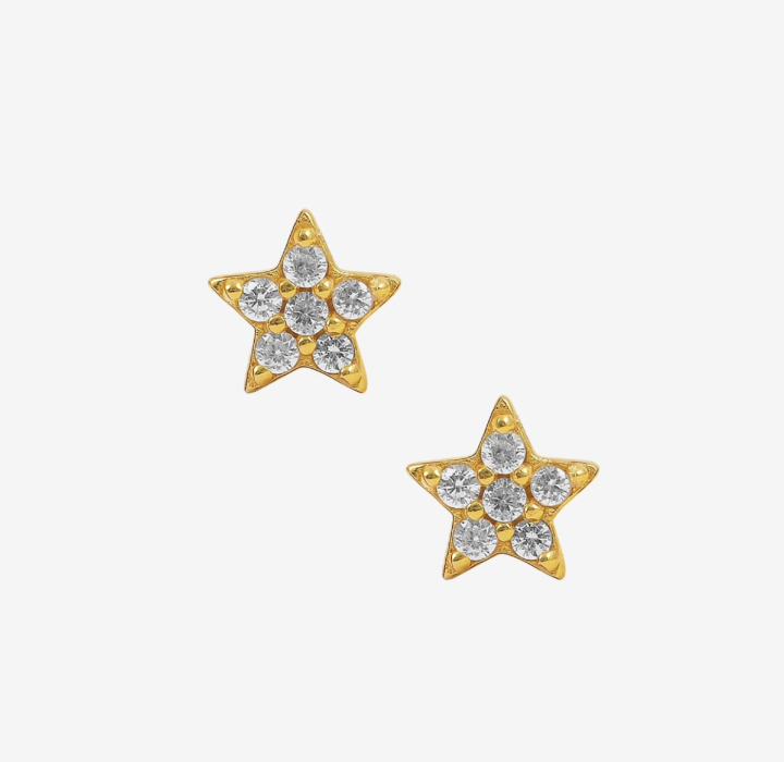 White Star Earstud Złoto w grupie Kolczyki / Złote kolczyki w SCANDINAVIAN JEWELRY DESIGN (S05048-G-W)