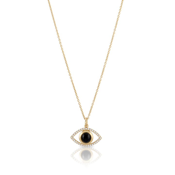 Devine eye Necklace - L (42+3cm) Gold w grupie Naszyjniki / Złote naszyjniki w SCANDINAVIAN JEWELRY DESIGN (gp54)