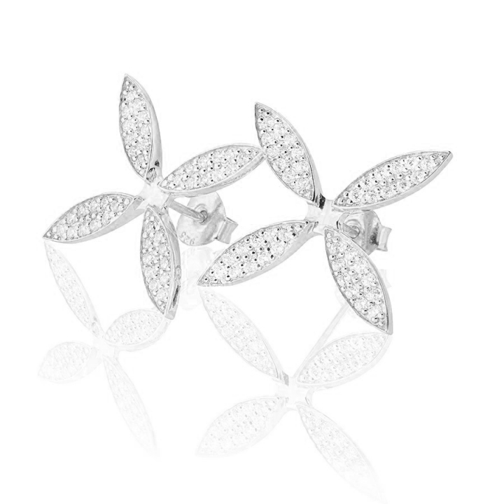 Sparkling ellipse  Earrings Silver w grupie Kolczyki / Srebrne kolczyki w SCANDINAVIAN JEWELRY DESIGN (s202CG)
