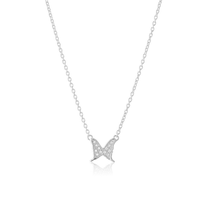 Petite papillion sparkling Necklace Silver w grupie Naszyjniki / Srebrne naszyjniki w SCANDINAVIAN JEWELRY DESIGN (s316CG)