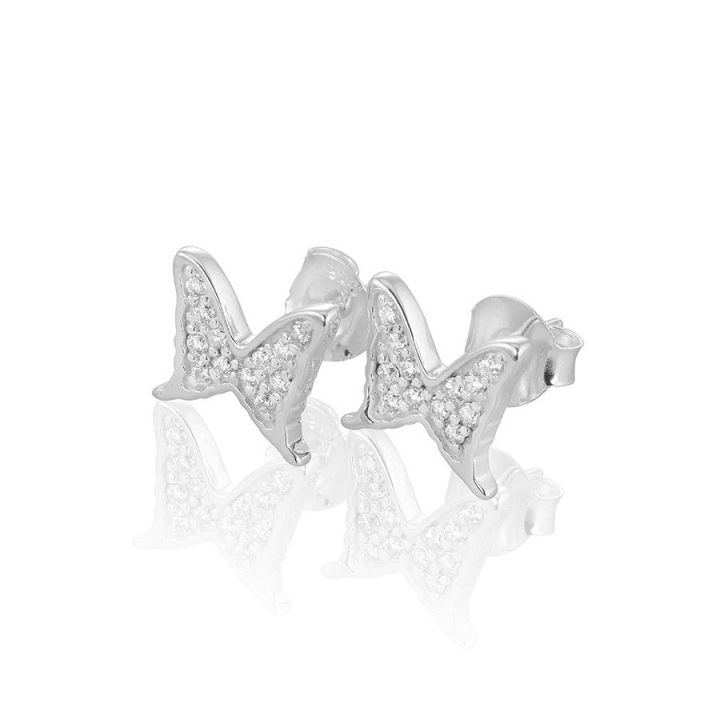 Petite papillion sparkling Earrings Silver w grupie Kolczyki / Srebrne kolczyki w SCANDINAVIAN JEWELRY DESIGN (s319)