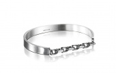 Chain Chain Cuff - Black Bracelet Srebro